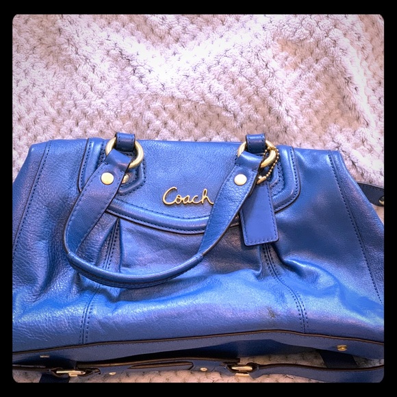 Coach Handbags - Vintage Coach Ashley Satchel-Stunning blue!